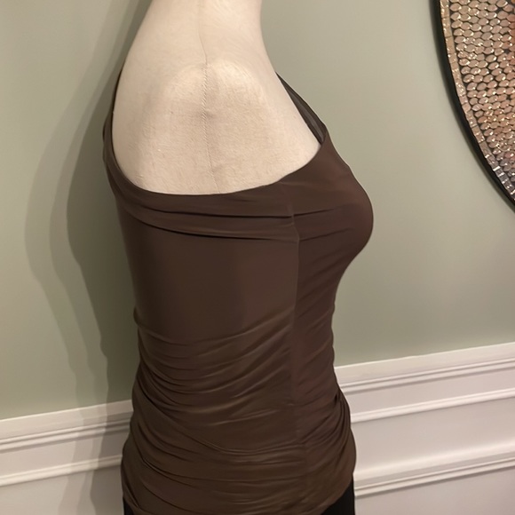 Whbm brown one shoulder top - Picture 3 of 3